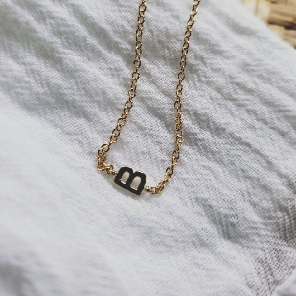 Initial B Necklace gold
