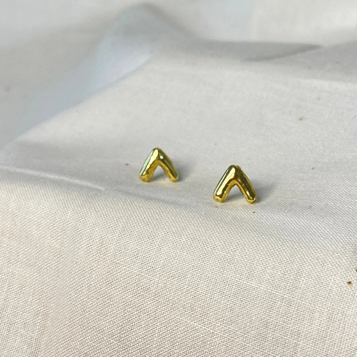 Everest brass stud earrings