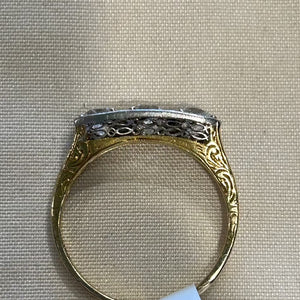 18k and platinum diamond filigree trinity ring circa 1930