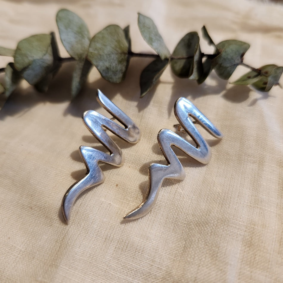 Sterling Silver lightning bolt earrings