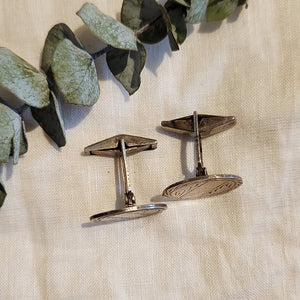 Sterling silver engraved cufflinks Mexico