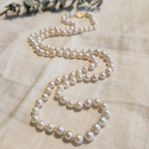 A strand of cultured pearls matinee length