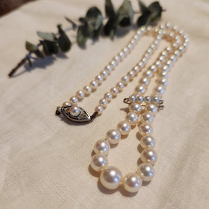 A strand of graduated Akoya cultured pearls