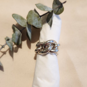 Sterling silver solid chain link ring