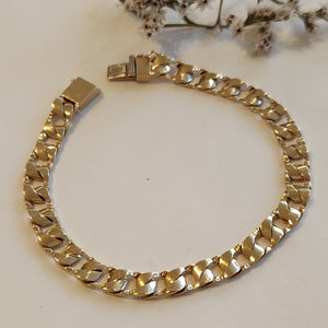 10k yellow gold solid curb link bracelet