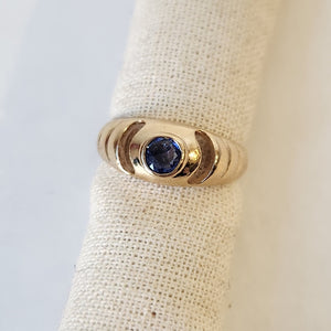 14k yellow gold sapphire solitaire ring