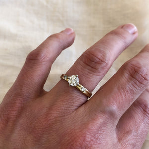 Birks 14k yellow and white gold diamond set ring