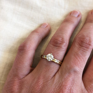 Birks 14k yellow and white gold diamond set ring