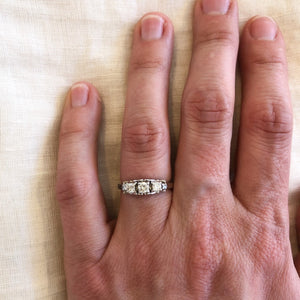 Birks 18k white gold diamond set trinity ring