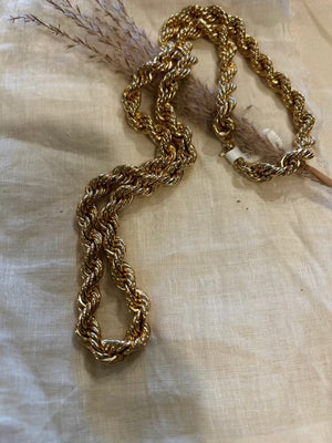 10k yellow gold hollow rope necklace