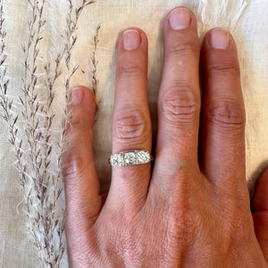 18k and platinum diamond filigree trinity ring circa 1930