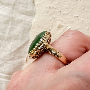 14k yellow gold jadeite ring