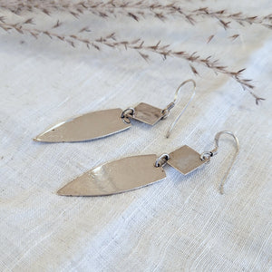 Sterling silver arrowhead drop earrings