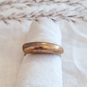 Sterling silver and brass tube ring