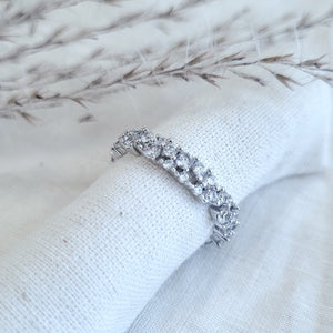 Sterling silver cubic zirconia eternity ring