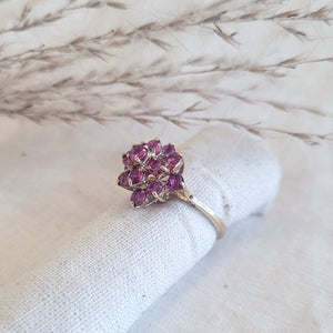 10k Yellow Gold pink sapphire tiered ring