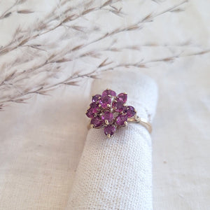10k Yellow Gold pink sapphire tiered ring