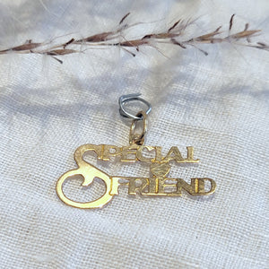 14k yellow gold special friend charm