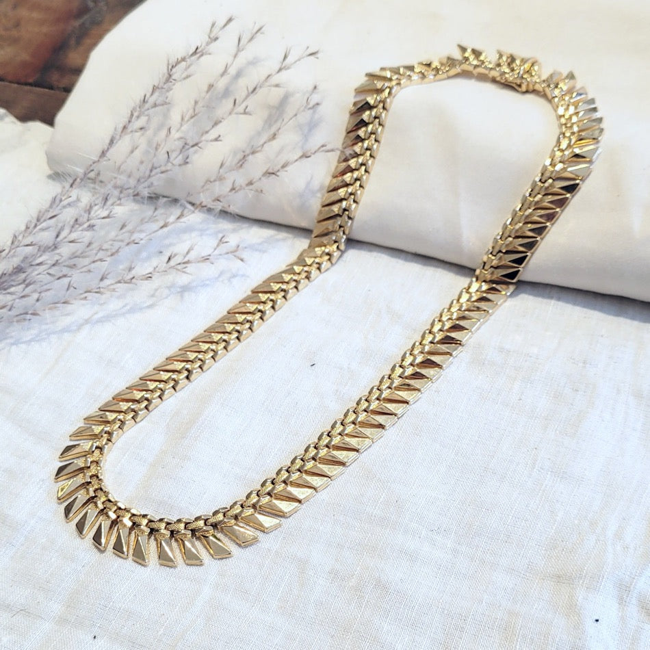 18k yellow gold fringe necklace