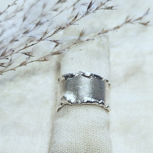 Argentium Silver Reticulated wide bands