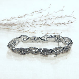 Sterling silver vintage marcasite bracelet