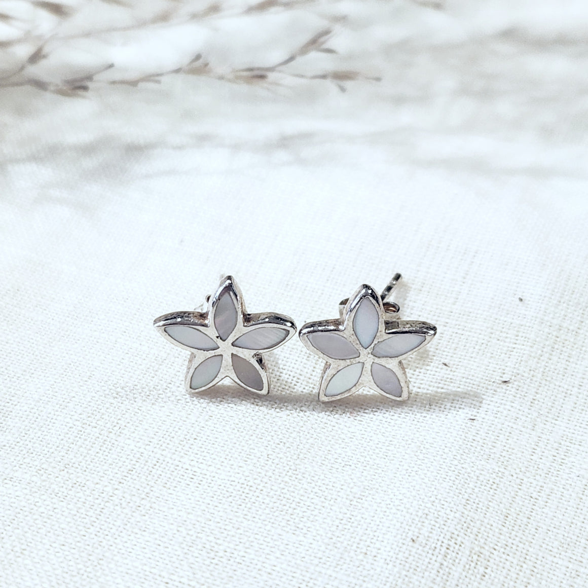 Sterling silver star stud earrings