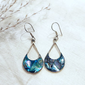 Sterling silver abalone drop earrings