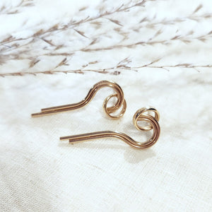 14k yellow gold spiral stud earrings