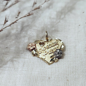 10k tri colour gold special friend heart pendant