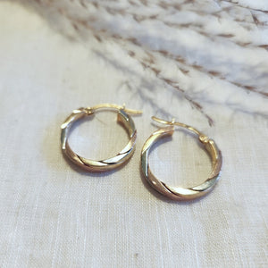 10k/14k tri-colour gold hoop  earrings