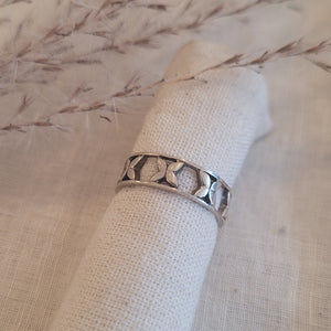Sterling Silver open x band
