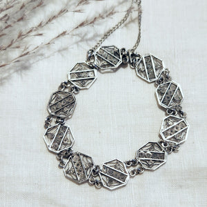 Silver filigree link bracelet, c1930