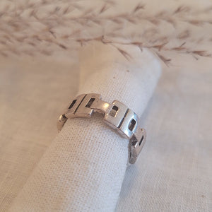 Sterling Silver square chain link band