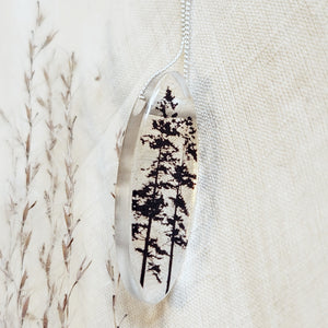 Black Drop Designs oval forest necklace
