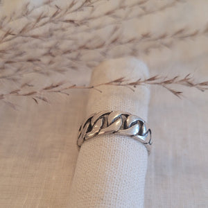 Sterling Silver 3 quarter chain link band