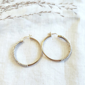 10k yellow gold diamond set hoop earrings