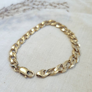 14k yellow gold rectangular solid link bracelet