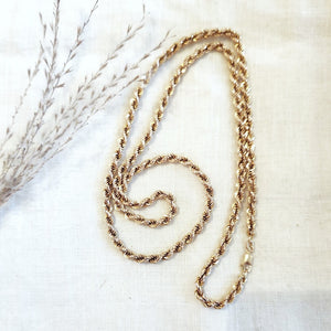 10k yellow gold hollow rope necklace