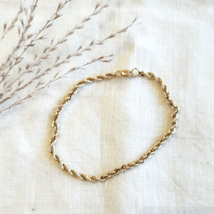 10k yellow gold hollow rope bracelet