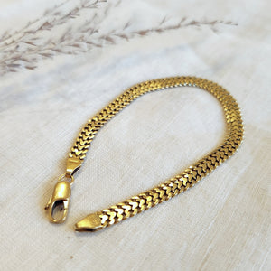 18k yellow gold double curb link bracelet