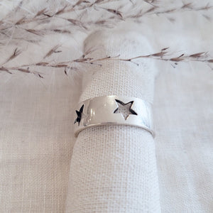 Sterling Silver open star band