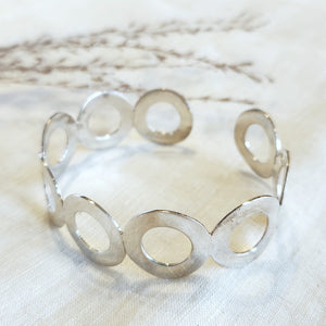 Sterling silver open circle cuff bracelet