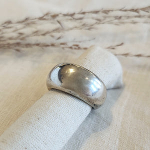Sterling silver solid bombe ring