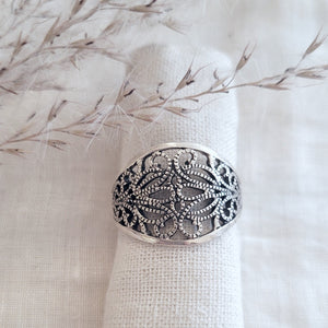Sterling Silver tapered filigree scroll cigar band