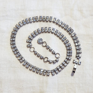 Clear rhinestone two row necklace