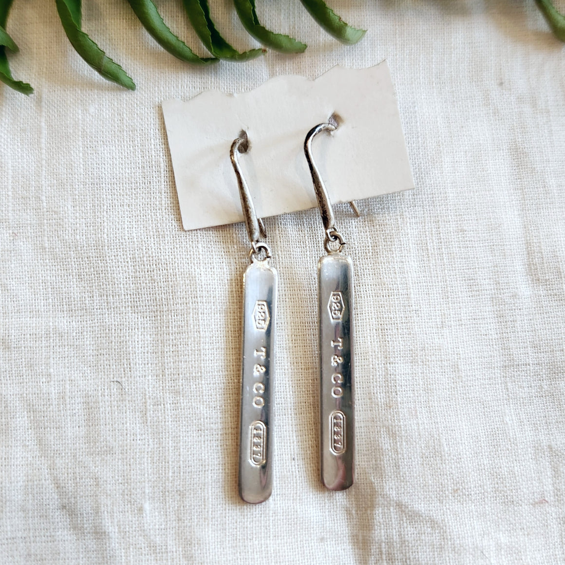 Sterling silver 1837 drop bar earrings Tiffany and Co.