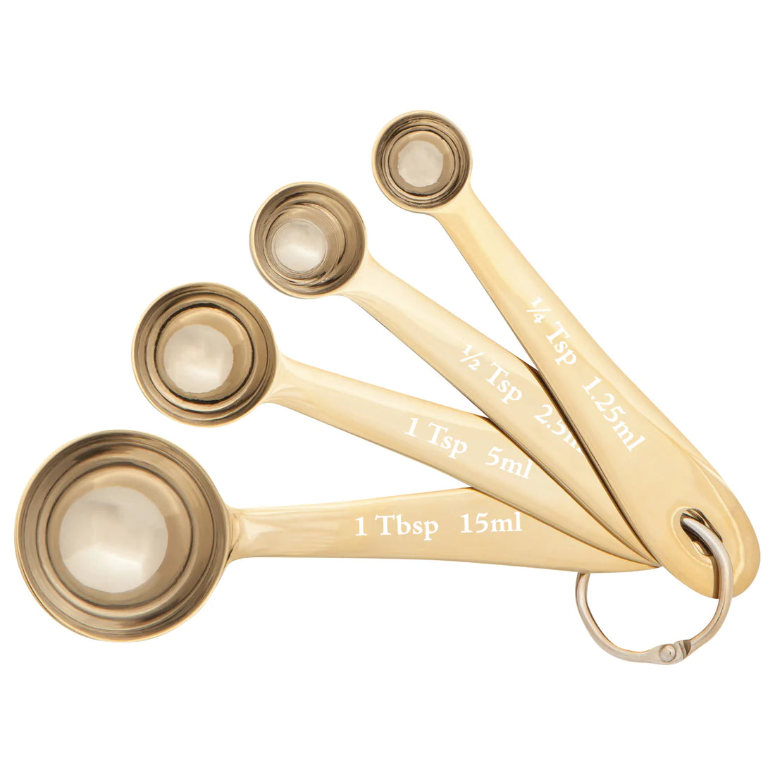 Set 4/ Measure Spoons Polished Gold