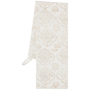 Block Print Lotus Tea Towel