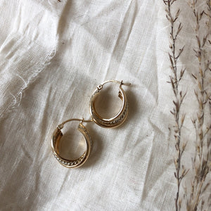 Two tone 14k yellow and white gold Hoop earrings