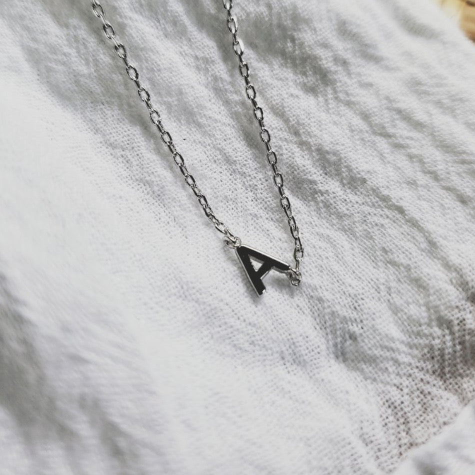 Initial A Necklace silver